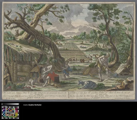 Georg Balthasar Probst, Adam and Eve at work outside paradise