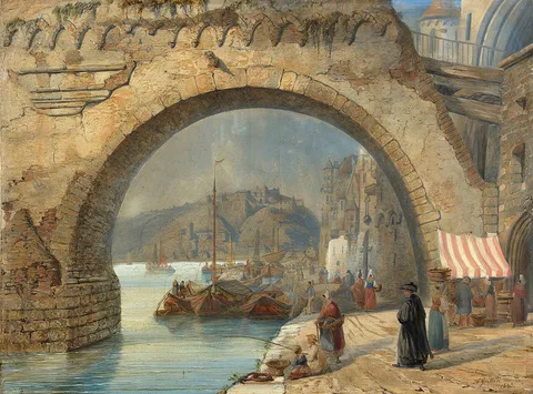 Henry Gritten, Ehrenbreitstein from the Moselle Bridge at Coblentz