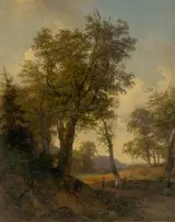 Joseph Höger, Alpine Landscape with Trees in the Foreground