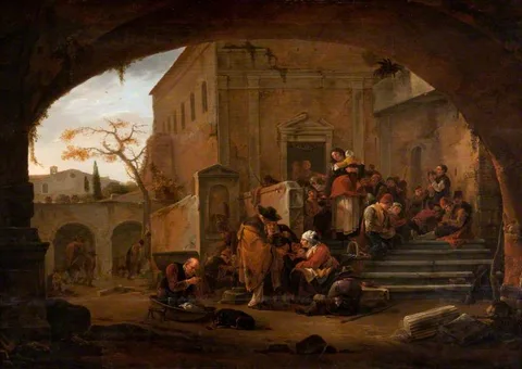 Thomas Wyck, The Poor Being Fed at a Monastery