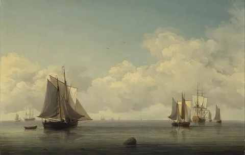 Charles Brooking, Fishing Boats in a Calm Sea