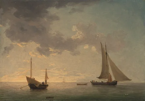 Charles Brooking, A Lugger and a Smack in Light Air
