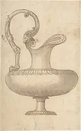 Giulio Romano, Drawing of a Ewer in Antique Style