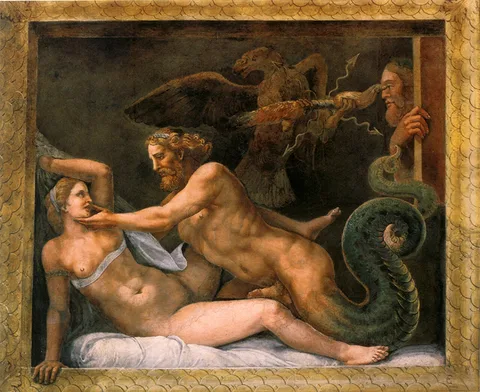 Giulio Romano, Zeus seducing Olympias