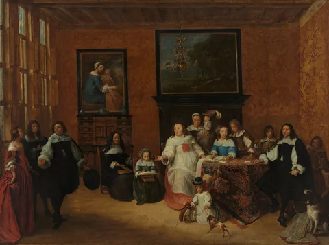 Gillis van Tilborgh, Portrait of a group in an interior