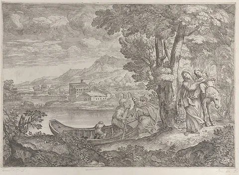 Giovanni Francesco Grimaldi, Landscape with the flight into Egypt
