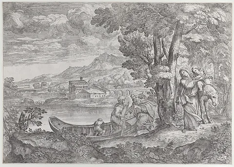 Giovanni Francesco Grimaldi, Landscape with the flight into Egypt