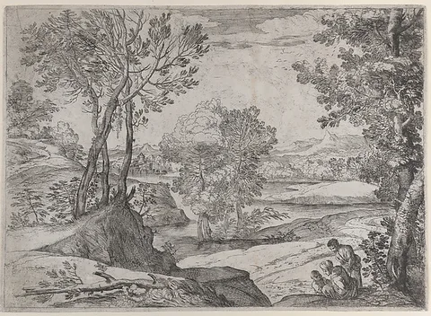 Giovanni Francesco Grimaldi, A family seated alongside a river