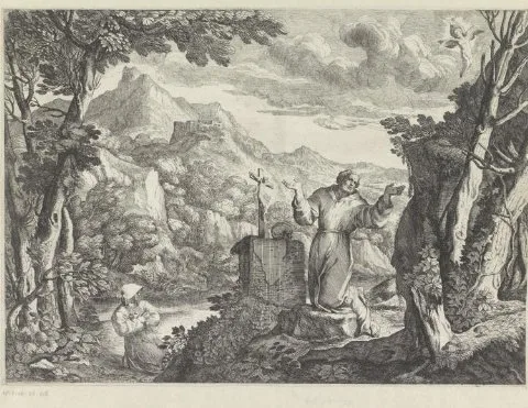 Giovanni Francesco Grimaldi, De heilige Franciscus ontvangt de stigmata