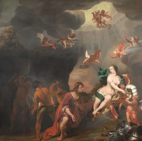 Ferdinand Bol, Aeneas Receiving a New Set of Armour from Venus