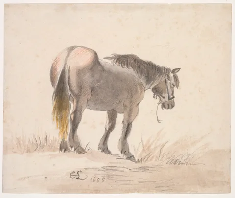Cornelis Saftleven, Horse Standing on a Mound