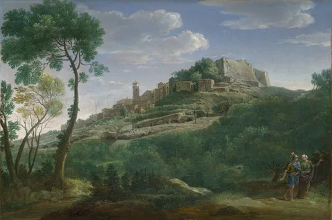 Hendrik Frans van Lint, A Landscape with an Italian Hill Town