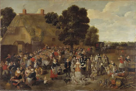 Mattheus van Helmont, Village Wedding and Open Air Feast