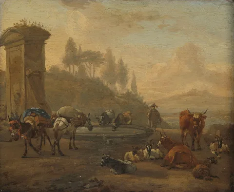 Willem Romeyn, Herd near a fountain