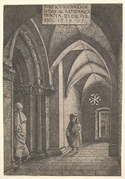 Albrecht Altdorfer, The Entrance Hall of the Regensburg Synagogue