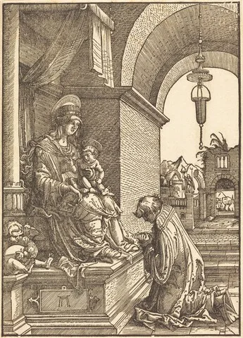 Albrecht Altdorfer, A Cleric Kneeling before the Virgin and the Christ Child
