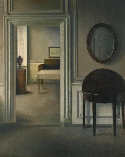 Vilhelm Hammershøi, Interior with a mirror