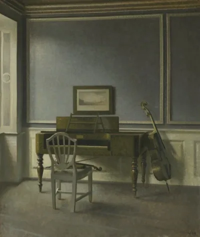 Vilhelm Hammershøi, Interior. The Music Room, Strandgade 30
