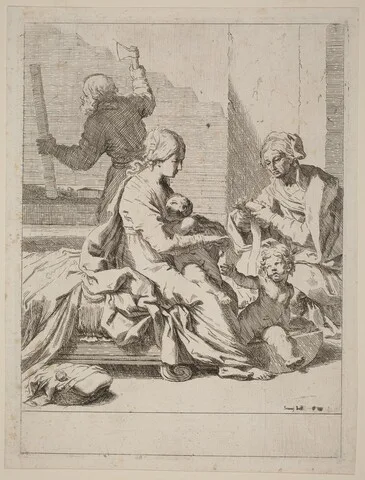 Elisabetta Sirani, The Holy Family with Saint Elizabeth and Saint John the Baptist