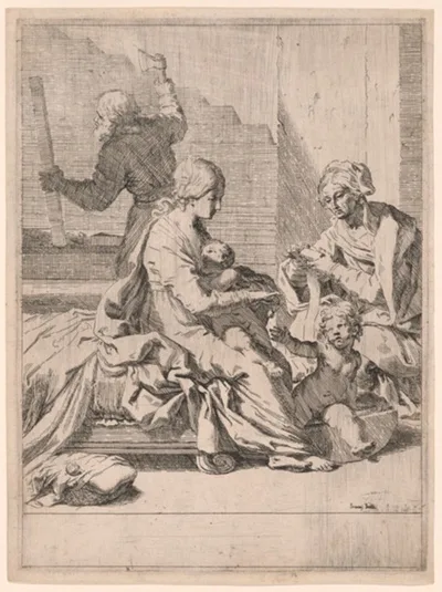 Elisabetta Sirani, Holy Family with Saint Elizabeth and Saint John the Baptist