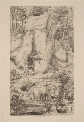Moritz von Schwind, A Monk Leading Horses to Water