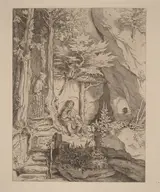 Moritz von Schwind, A Monk with a Bagpipe Player
