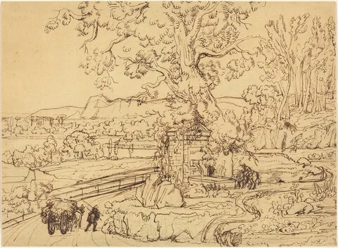 Joseph Anton Koch, The Roman Campagna with an Ancient Fountain