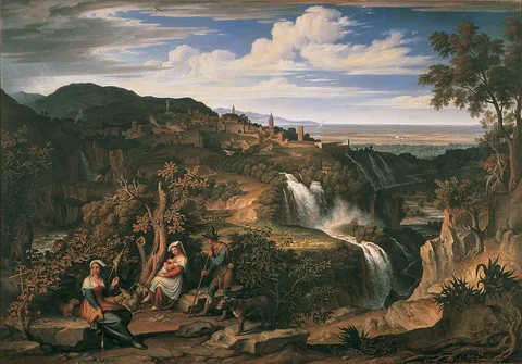 Joseph Anton Koch, The Waterfalls of Tivoli near Rome