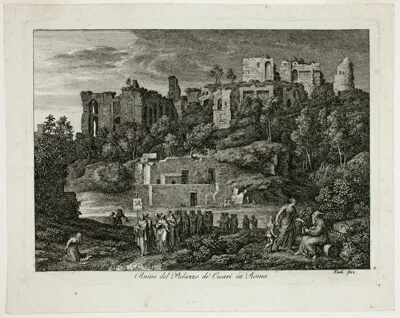 Joseph Anton Koch, Ruins of the Palace of the Caesars in Rome, plate eight from Die Römische Ansichten