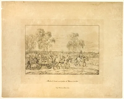 Albrecht Adam, Army march on the Wiazma plain on August 28th, from Picturesque and military journey from Willenberg in Prussia to Moscow