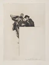 Hubert von Herkomer, Invitation with vignette from "The First Born" (without text)