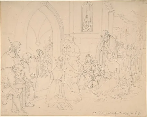 Ludwig Emil Grimm, Saint Elizabeth Carrying Her First-born Son to the Church