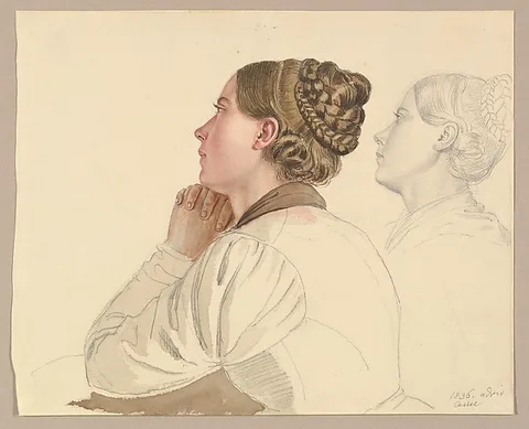 Ludwig Emil Grimm, Studies of a Woman Praying