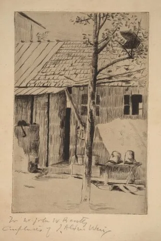 J. Alden Weir, Dooryard, Buckets and Tree