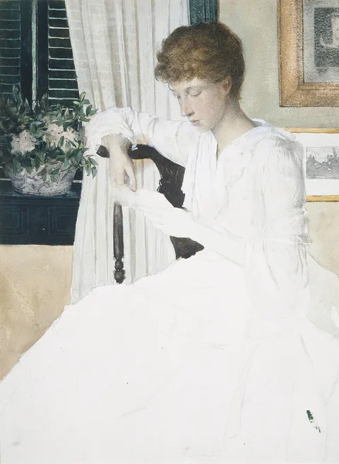 J. Alden Weir, Anna Dwight Weir Reading a Letter