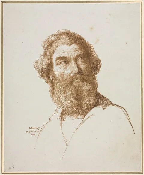 William Mulready, Head of a Bearded Man Gazing to His Left