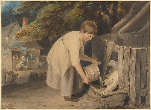 Richard Westall, Girl Feeding Pigs
