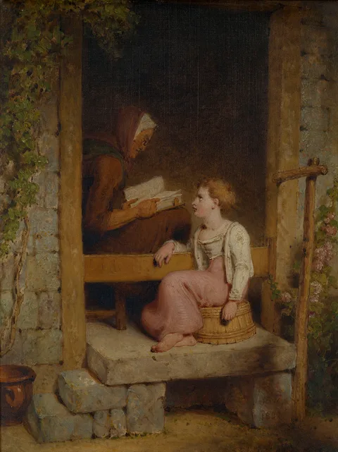 Richard Westall, The Cottage Door; Instruction