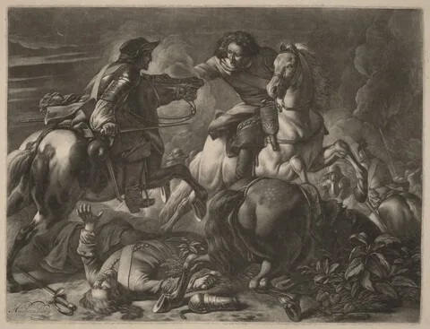 Jan van Huchtenburgh, Two Fighting Horsemen
