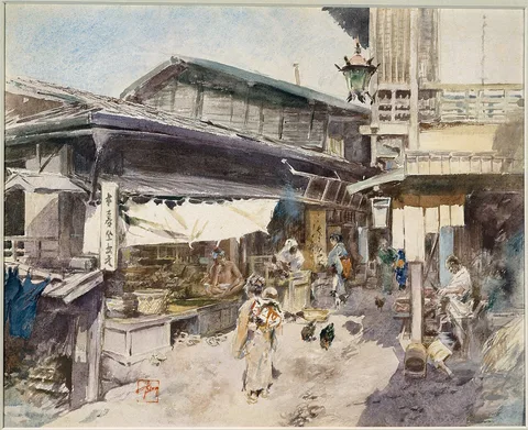 Robert Frederick Blum, Street Scene in Ikao, Japan