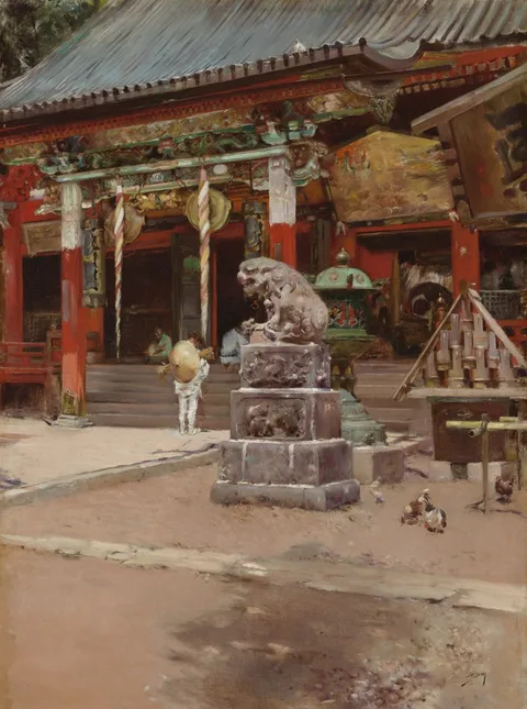 Robert Frederick Blum, The Temple Court of Fudo Sama at Meguro, Tokyo