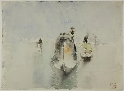 Robert Frederick Blum, Gondolas, Grand Canal, Venice