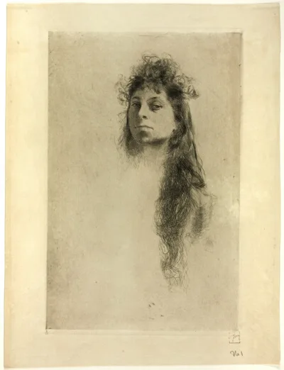 Robert Frederick Blum, Head of a Woman with Long Hair
