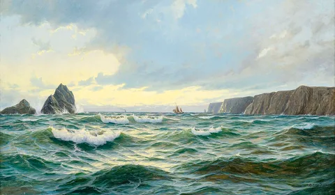 Michael Zeno Diemer, A rocky coastal landscape at early morning