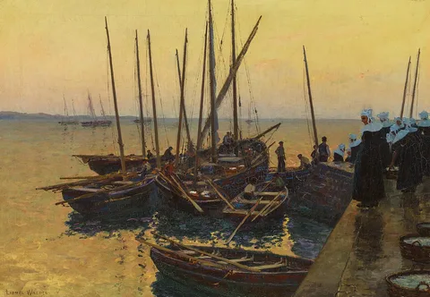 Lionel Walden, Fishing Boats along the Pier