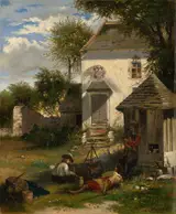 Eduard Majsch, Soldiers Camping in a Nobleman's Yard, Motif from the Thirty Years' War