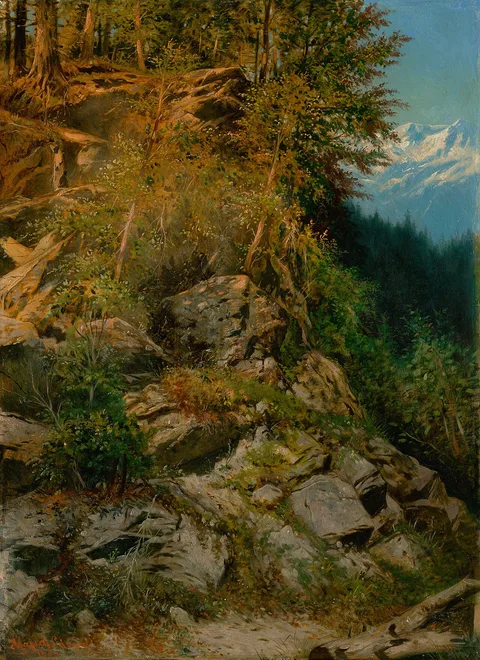Eduard Majsch, Rocky Hillside in a Mountain Landscape