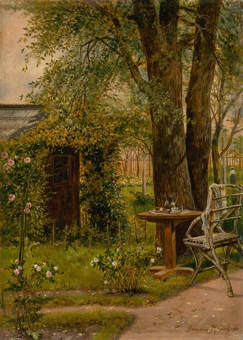 Eduard Majsch, Garden with a Table