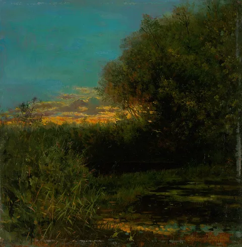Eduard Majsch, Sunset and Tree Shade