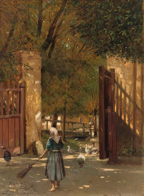 Eduard Majsch, Sweeping the Courtyard